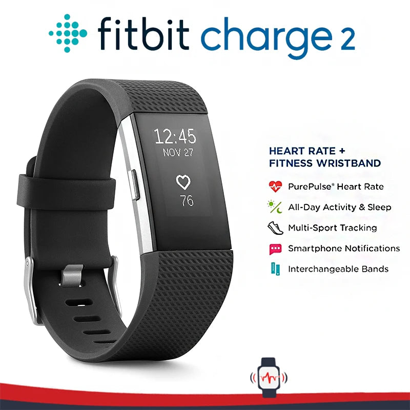 Fitbit Charge 2 Smart Wristband Heart Rate Monitoring Exercise Pedometer Fitness Sleep Call Notification GPS IOS Android