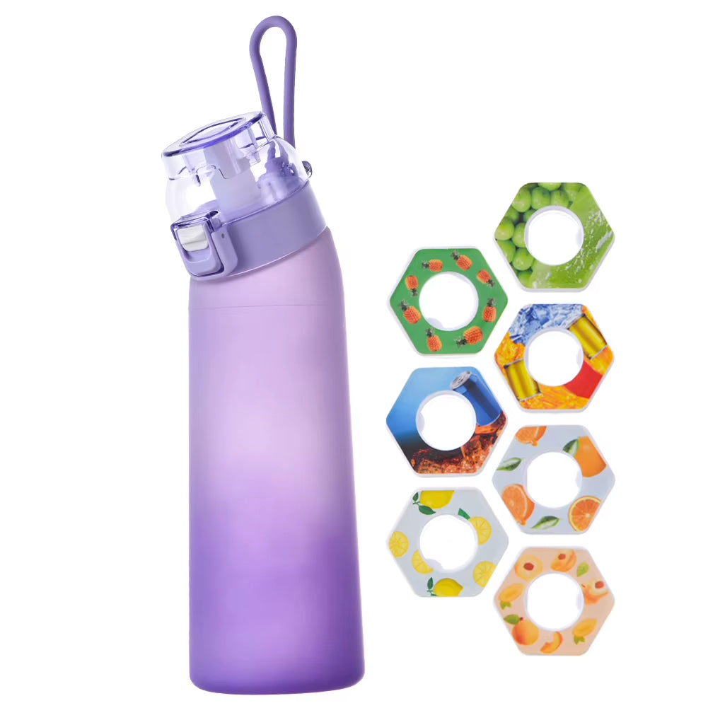 650ML Scent Flavored Water Bottle Scent Water Cup Sports Bottle with 7 Flavor Pods Air Water up Bottle for Travel Hiking