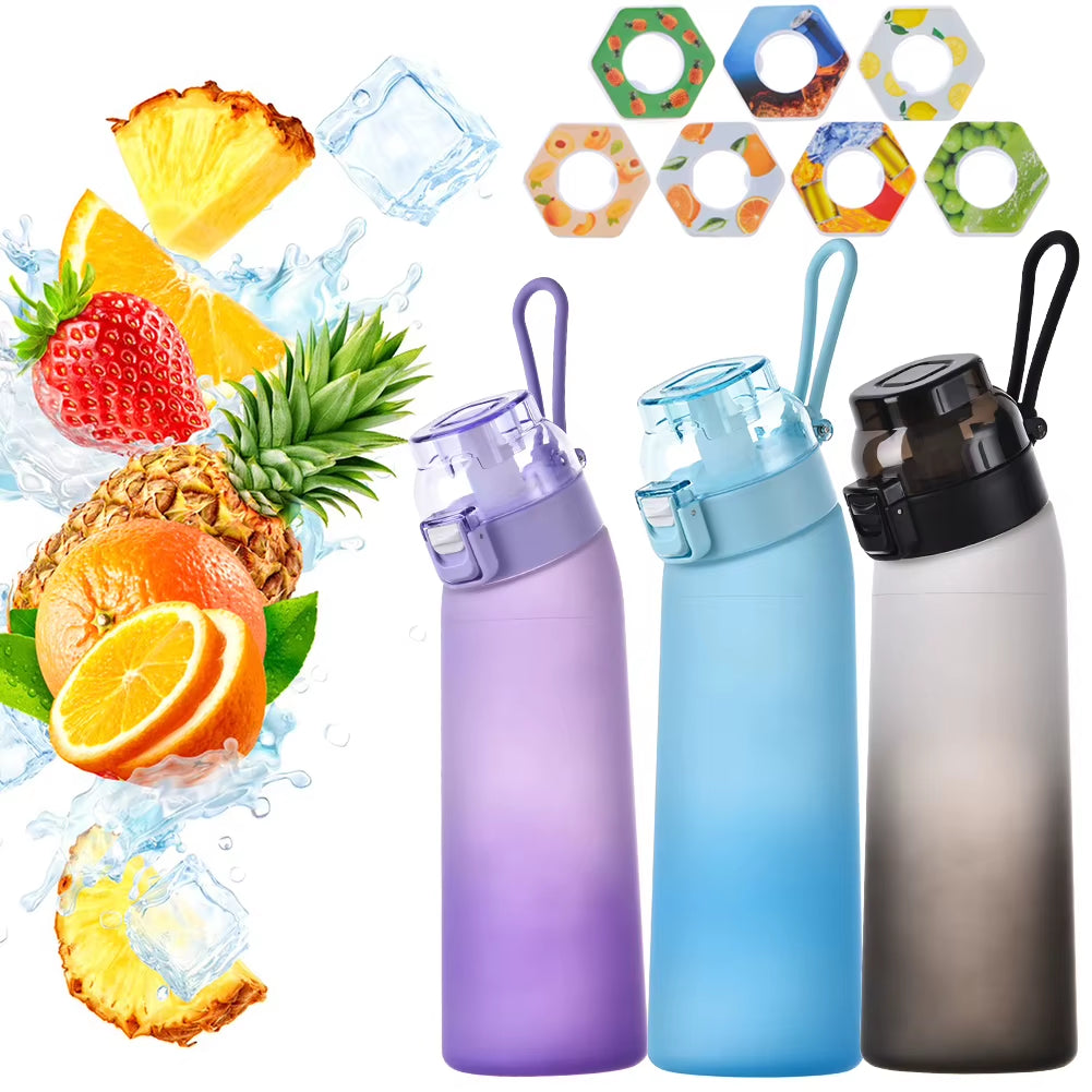 650ML Scent Flavored Water Bottle Scent Water Cup Sports Bottle with 7 Flavor Pods Air Water up Bottle for Travel Hiking