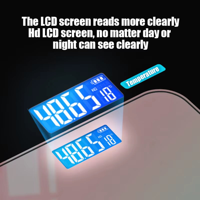 Gradient Color Intelligent LCD Electronic Scale Digital Display Glass Weight Scale Balance Body Electronic Scale for Weight Meas