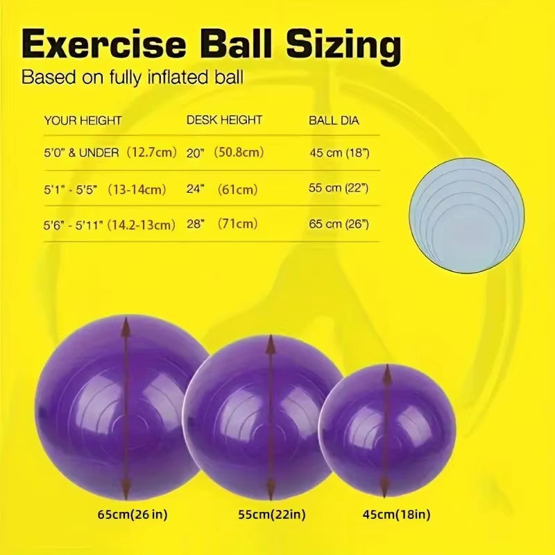 Exercise Ball - Yoga Ball in Multiple Sizes for Workout, Pregnancy, Stability - Anti-Burst Swiss Balance Ball W/Quick Pump