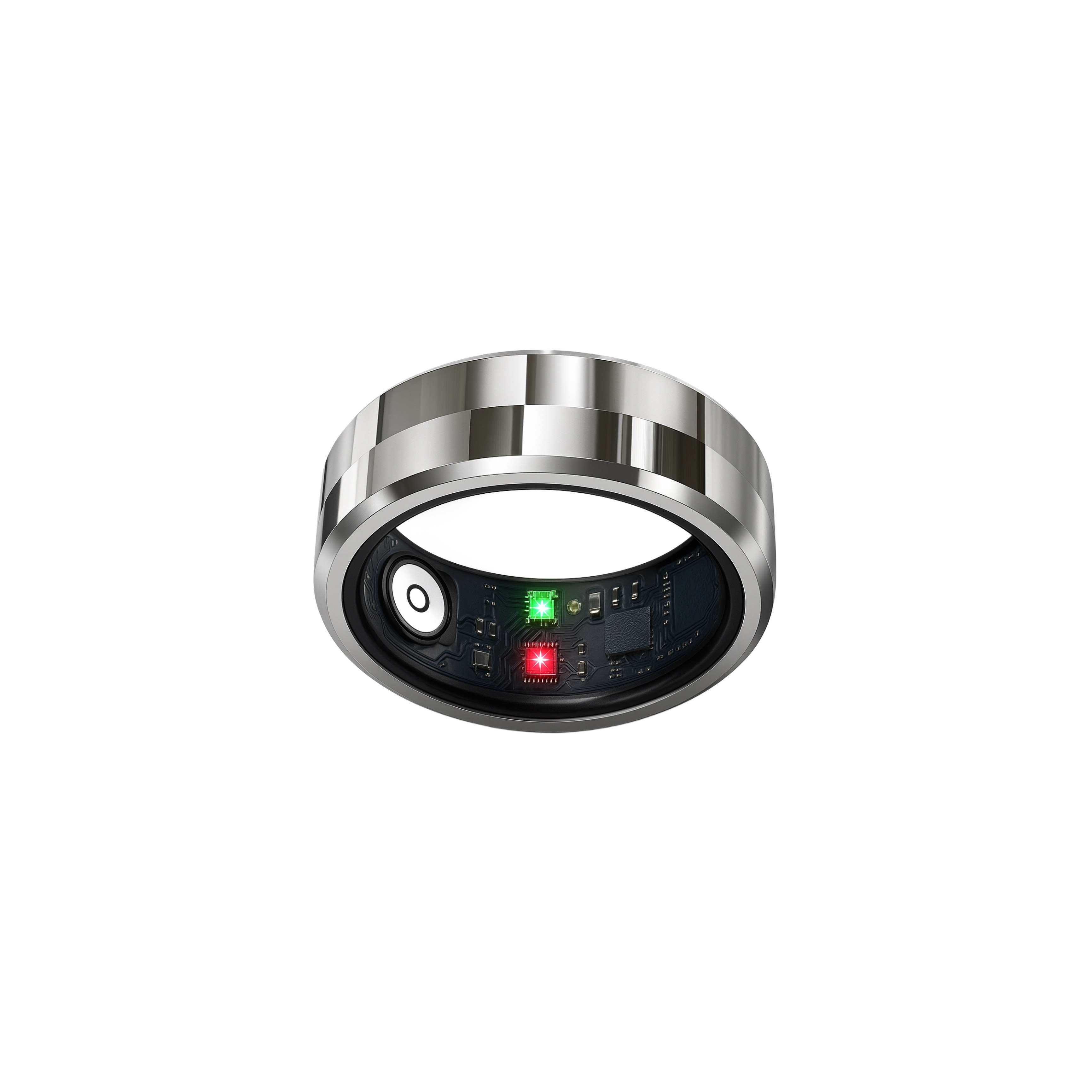 Smart Ring Health Tracker, Sleep Tracker Ring with Heart Rate, Waterproof Fitness Ring for Activity Monitoring/Steps/Distance/Calories,Air Gestures,Up to 7Day Battery,For Ios Android(Stylish Silver#8)