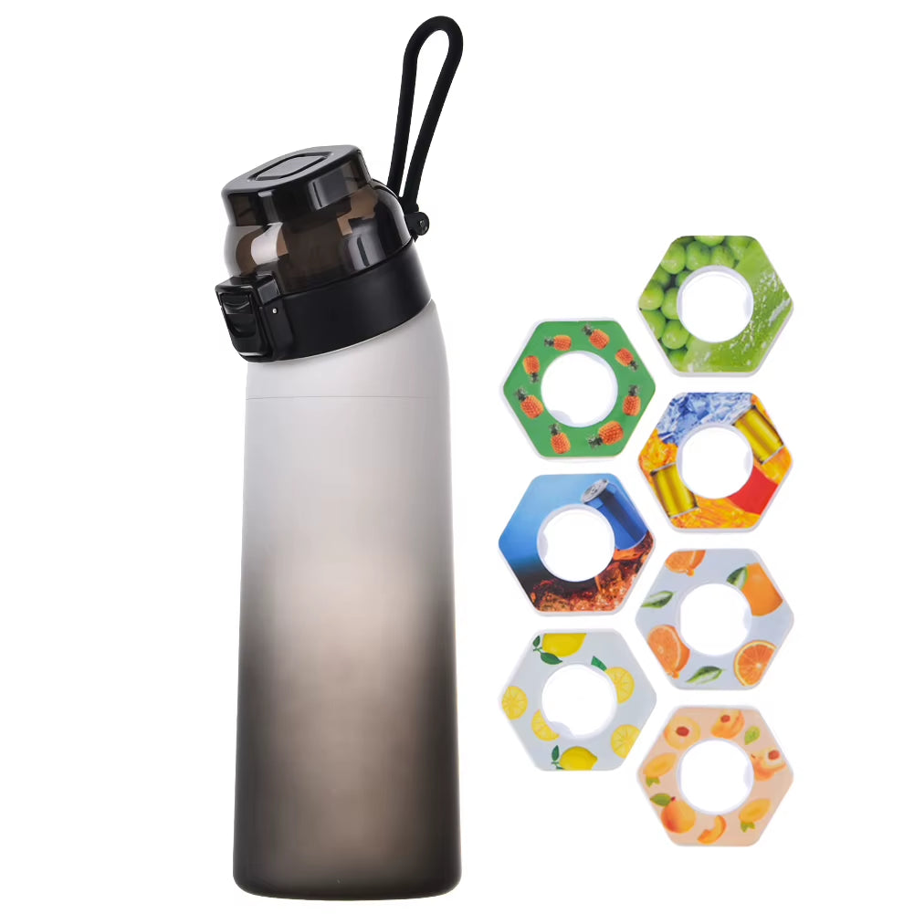 650ML Scent Flavored Water Bottle Scent Water Cup Sports Bottle with 7 Flavor Pods Air Water up Bottle for Travel Hiking