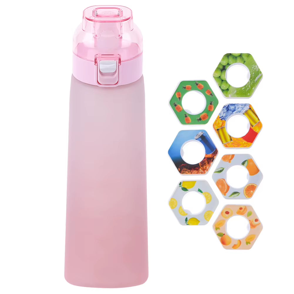 650ML Scent Flavored Water Bottle Scent Water Cup Sports Bottle with 7 Flavor Pods Air Water up Bottle for Travel Hiking