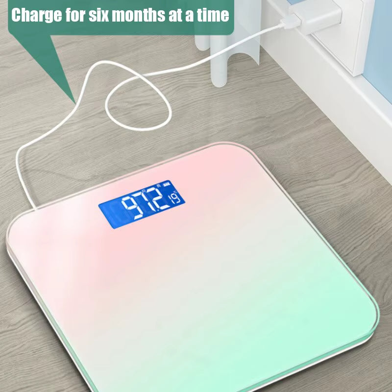 Gradient Color Intelligent LCD Electronic Scale Digital Display Glass Weight Scale Balance Body Electronic Scale for Weight Meas