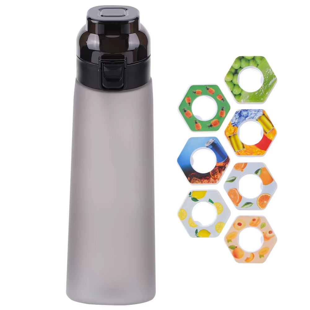 650ML Scent Flavored Water Bottle Scent Water Cup Sports Bottle with 7 Flavor Pods Air Water up Bottle for Travel Hiking
